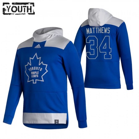 Dětské Toronto Maple Leafs Auston Matthews 34 2020-21 Reverse Retro Pullover Mikiny Hooded